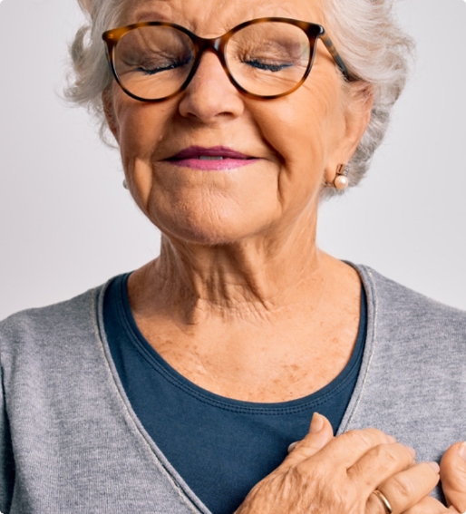 Older woman with glasses